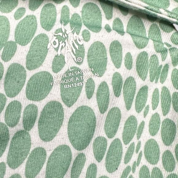 PRANA Women’s Green White Abstract Print Ruched Halter Tank Top Size Large - Picture 3 of 4